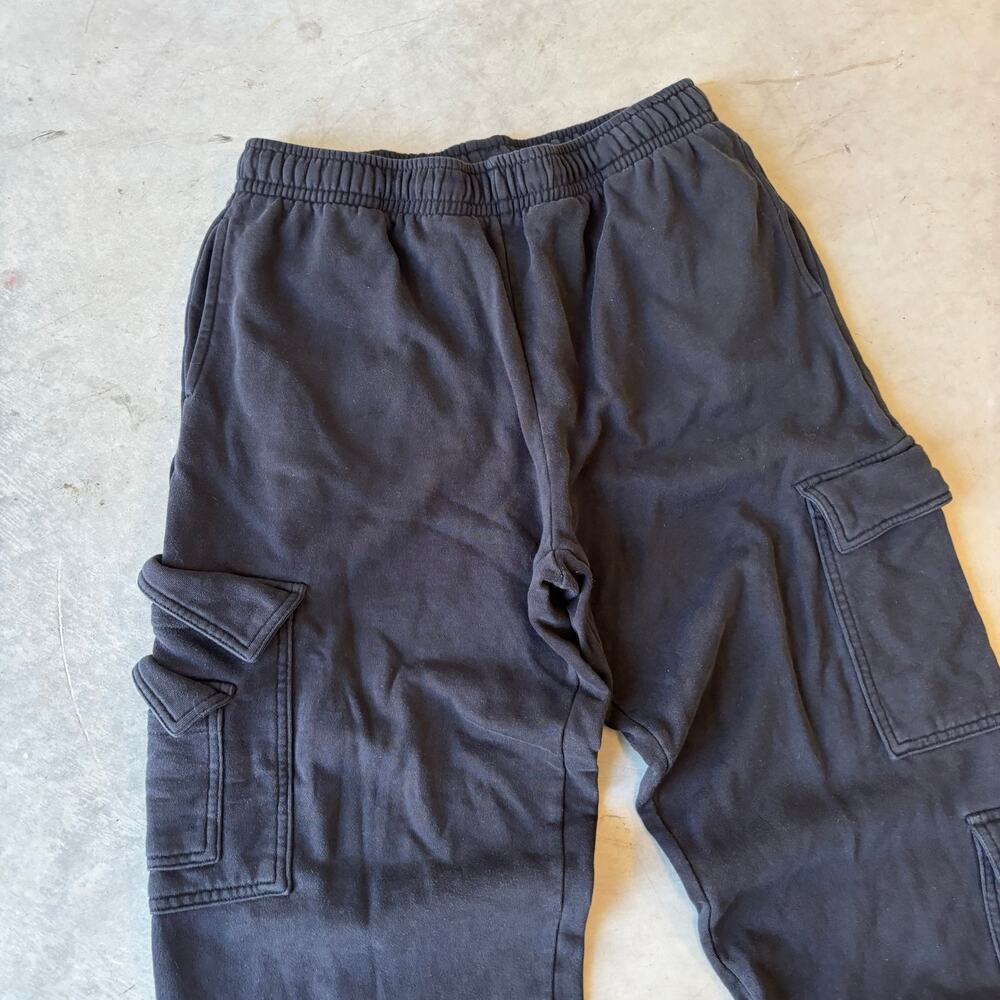 y2k vintage black baggy cargo sweatpants - Picture 2 of 3